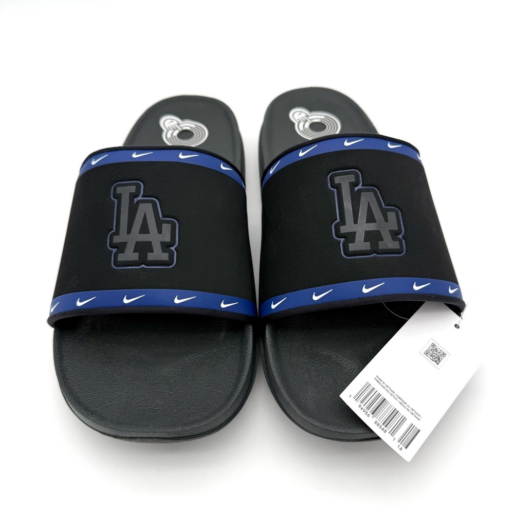 NIB NWT New Nike Mens MLB x OffCourt Slide LA Dodgers Size 12 Sandals Flip Flops - Picture 3 of 7